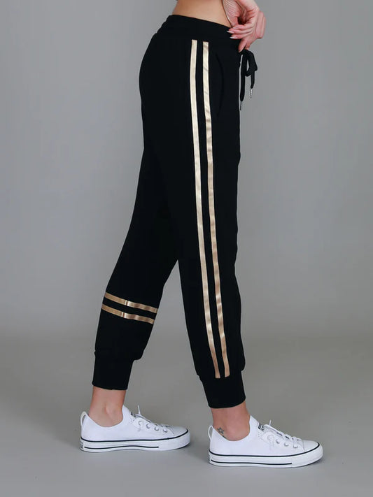 Charlise Gold Stripe Sweatpants