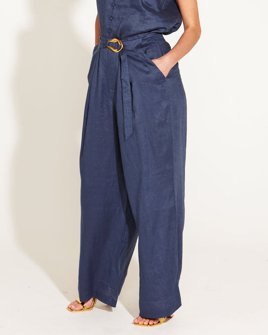A Walk in the Park High Waisted Belted Wide Leg Pant