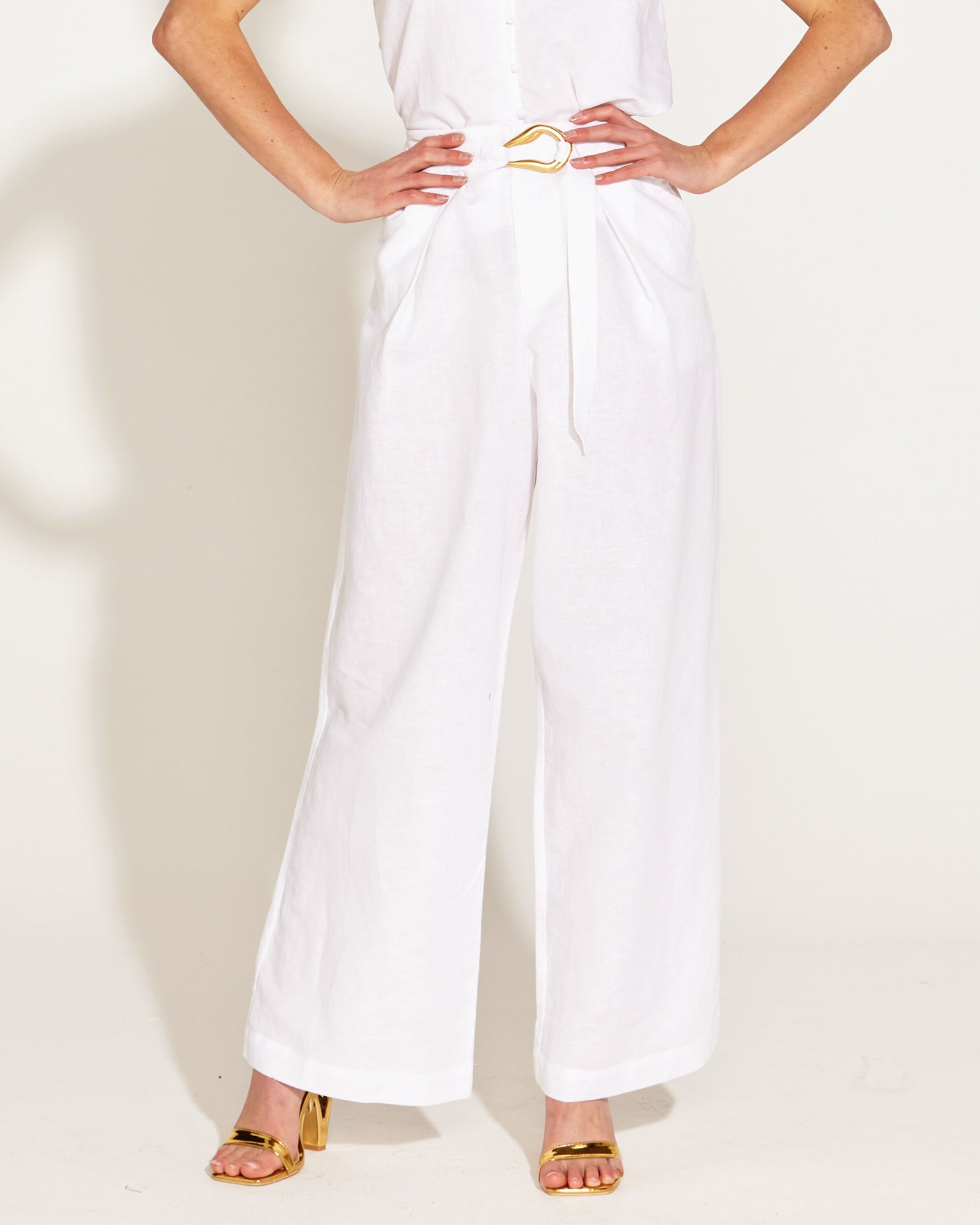 A Walk in the Park High Waisted Belted Wide Leg Pant